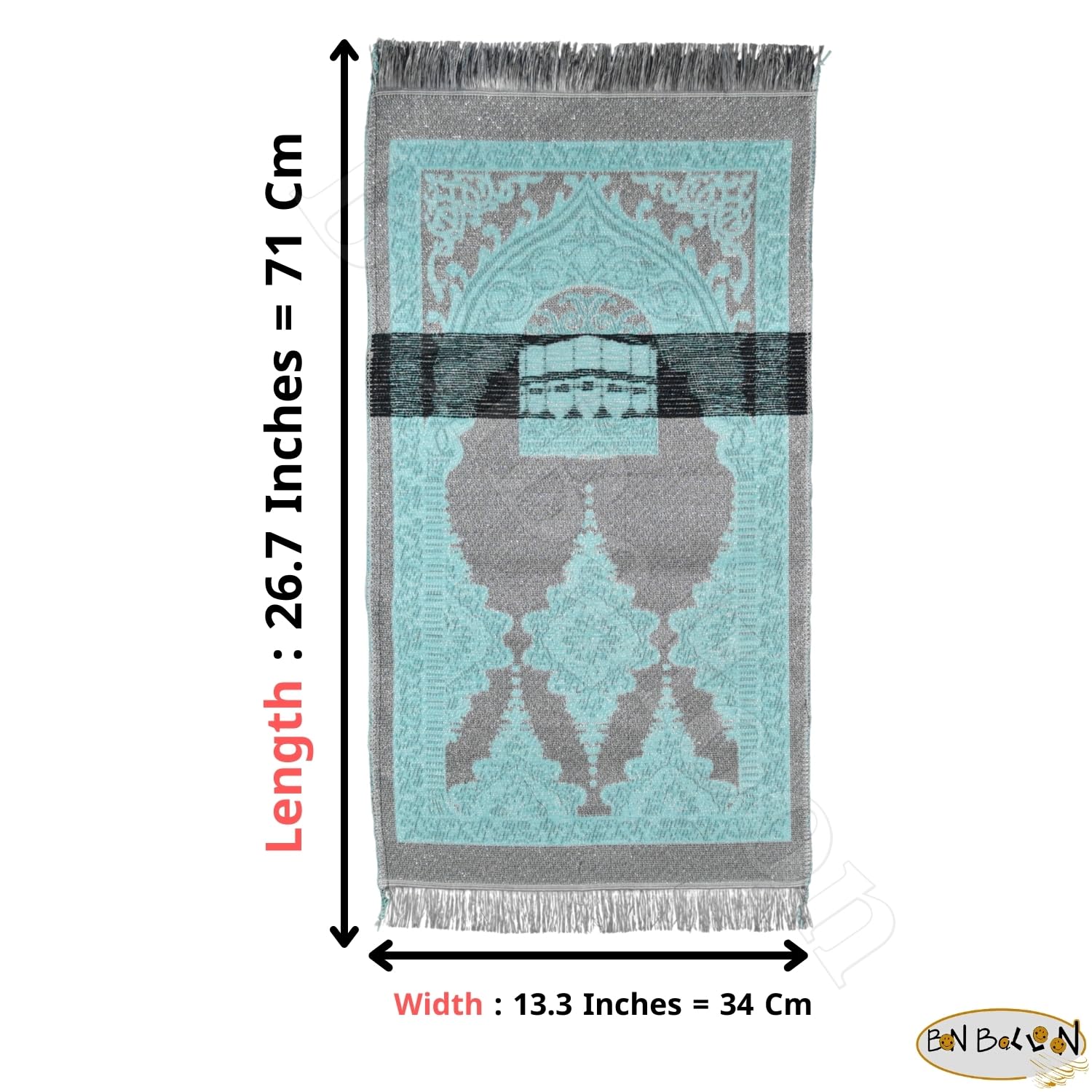 Light Blue Prayer Rug Muslim Carpet Mat Islamic Childrens Salat Small Kids Janamaz Sajda Rugs Sajadah Namaz Sajjadah Child Toddler Mosque Mini Praying Gebetsteppich Musallah Salah Masged Ramadan