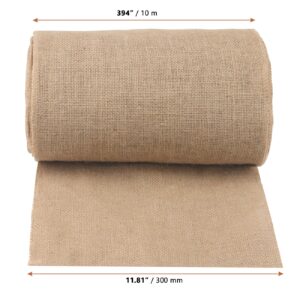 LEXININ 2 PCS 12 Inch x 32 Feet Natural Burlap Fabric Roll, 11 Yards Jute Burlap Fabric, Hessian Roll for Craft, Decoration