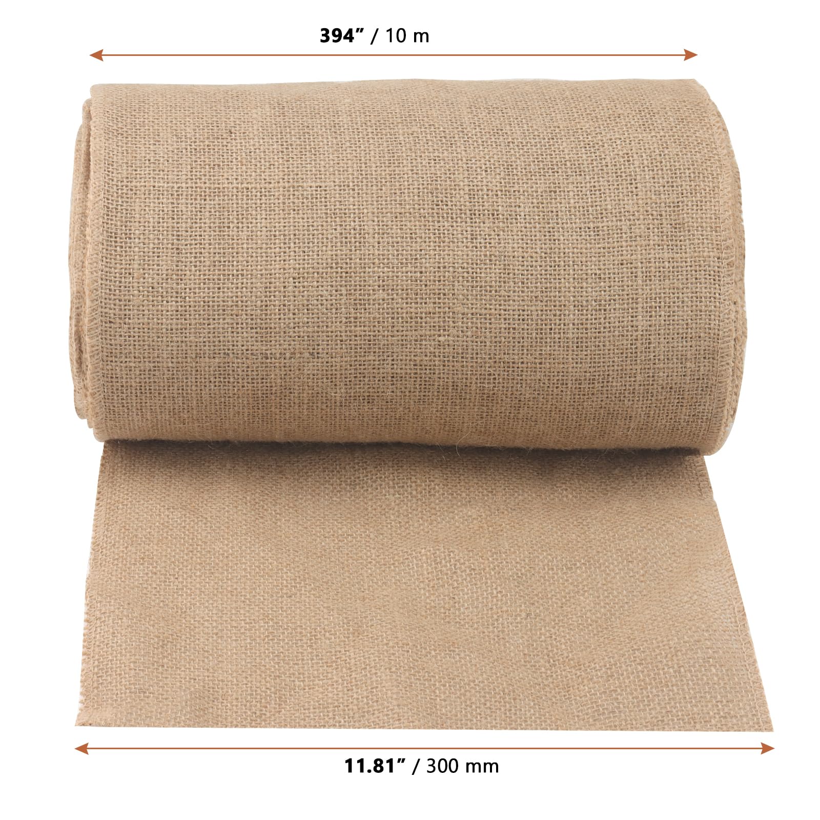 LEXININ 12 Inch x 32 Feet Natural Burlap Fabric Roll, 11 Yards Jute Burlap Fabric, Hessian Roll for Craft, DIY