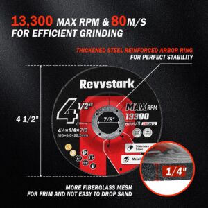 25 Pack Grinding Wheels 4-1/2 Inch, Grinder Wheel for General Purpose Metal & Stainless Steel, Aluminum Oxide Grinding Disc 4 1/2 for Angle Grinder, Depressed Center 4.5" * 1/4" * 7/8"