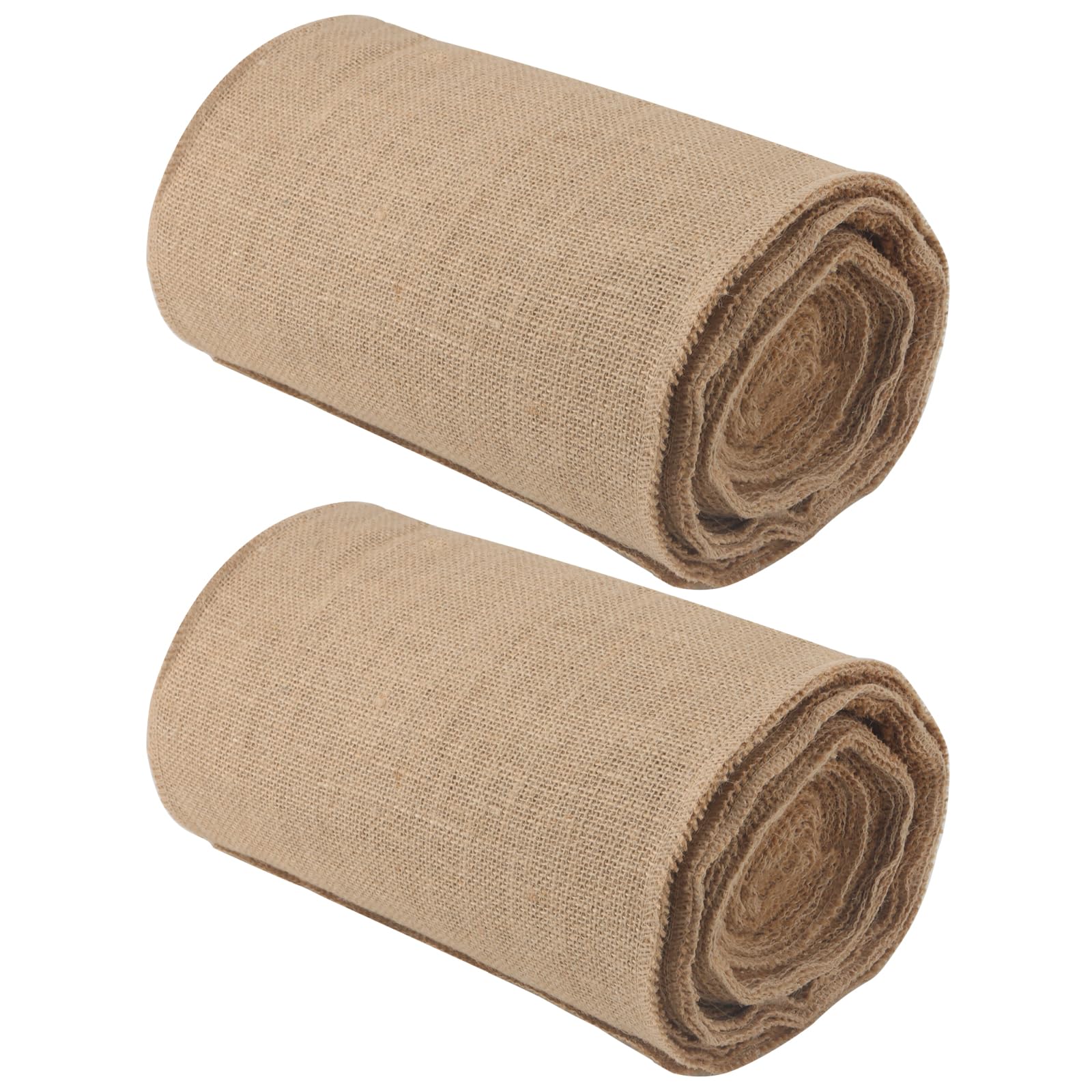 LEXININ 2 PCS 12 Inch x 32 Feet Natural Burlap Fabric Roll, 11 Yards Jute Burlap Fabric, Hessian Roll for Craft, Decoration