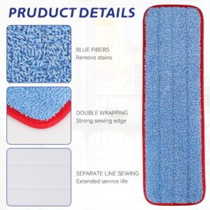 Replacement Microfiber Pad for Rubbermaid Commercial 18.5 Inch Mop Head - 10 Pack Wet & Dry Commercial Cleaning Refills Reusable Mop Refills Fit for Any Microfiber Flat Mop System 18.5"