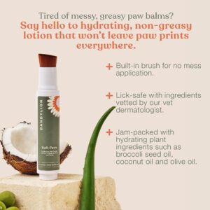 Dandylion Soft Paws | Paw Lotion with Brush | Dog Paw Pad Balm Hydrating Alternative | Vet-Approved, Lick-Safe & Fragrance-Free | pH-Balanced for Itchy, Dry, Cracked Paws, Small & Large Dogs 0.6 fl oz