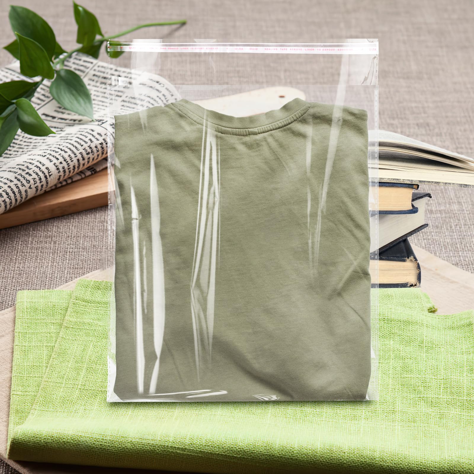 Cellophane Bags 12x16 Inches, 70 Pcs Clear Poly Bags, Resealable Plastic Bags for Clothes, Shirt Bags Great for Packaging Clothing, Decorative Wrappers, Party Favors, Artwork and More