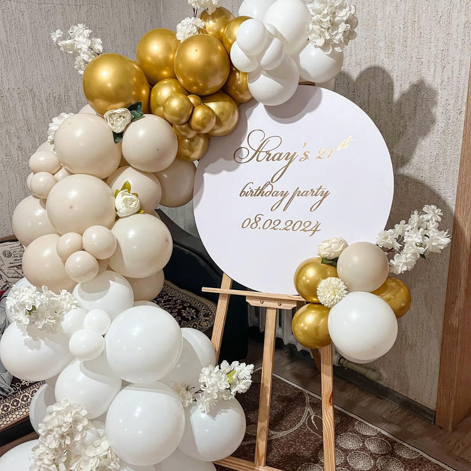 PatiCool Beige Balloons - 12 inch 100pcs Latex - Cream Balloons with 2 Ribbons, Neutral Ivory Balloons, White Sand balloons for Birthday Party, Boho Wedding, Bridal Shower, Baby Shower Decorations