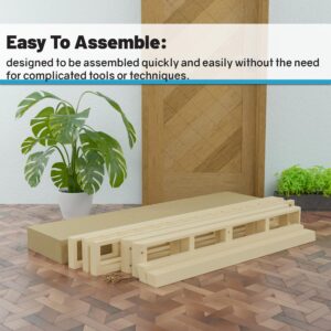 Greaton, 8-Inch Sturdy Box Spring for Mattress Support-Durable and Easy to Assemble Natural Wood Foundation for King, White