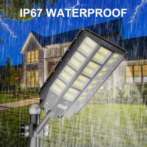 XMPTYN Solar Street Light 3200W,Solar Street Lights Outdoor Waterproof, 240000LM 8000K Solar Powered Street Light,Dusk to Dawn,with Motion Sensor,LED Wide Angle Lamp (3)