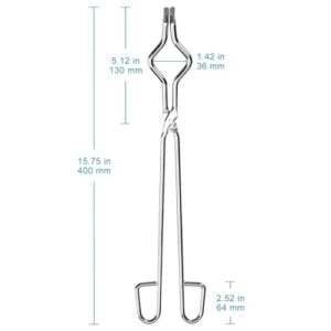 stonylab Crucible Tongs, 16 Inch Stainless Steel Crucible Tongs Laboratory Tongs for Securely Gripping