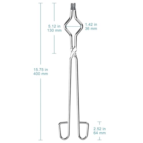 stonylab Crucible Tongs, 16 Inch Stainless Steel Crucible Tongs Laboratory Tongs for Securely Gripping