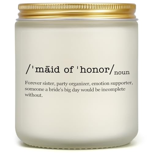 Maid of Honor Gifts, Bridesmaid Proposal Gifts, Bridal Party Bachelorette Wedding Gift from Bride, Bridesmaid Gift for Bestie Friend Sister Sister-in-Law, Lavender Scented Candle