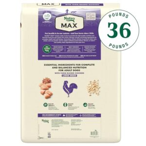 Nutro Max Adult Large Breed Dry Dog Food with Farm-Raised Chicken, 36 lb. Bag