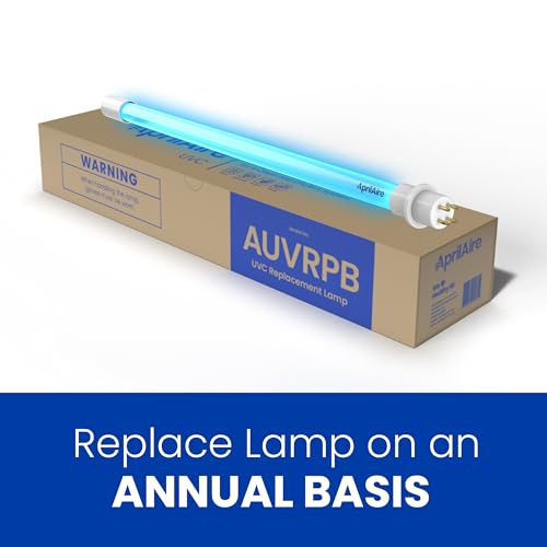 AprilAire AUV24V Residential Whole-House Ultraviolet Light UVC Chemical Free Coil Cleaner, 16” Bulb, 254nm, 17W 24V, Two HVAC Mounting Options