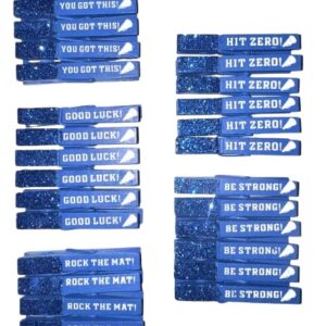 Spirit Clips Cheer Pins Competition Pins Spirit Clips (Pack of 30) Clothespins - All Blue Color