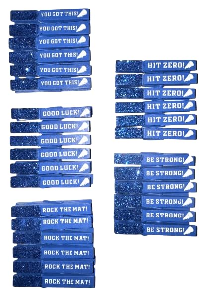 Spirit Clips Cheer Pins Competition Pins Spirit Clips (Pack of 30) Clothespins - All Blue Color