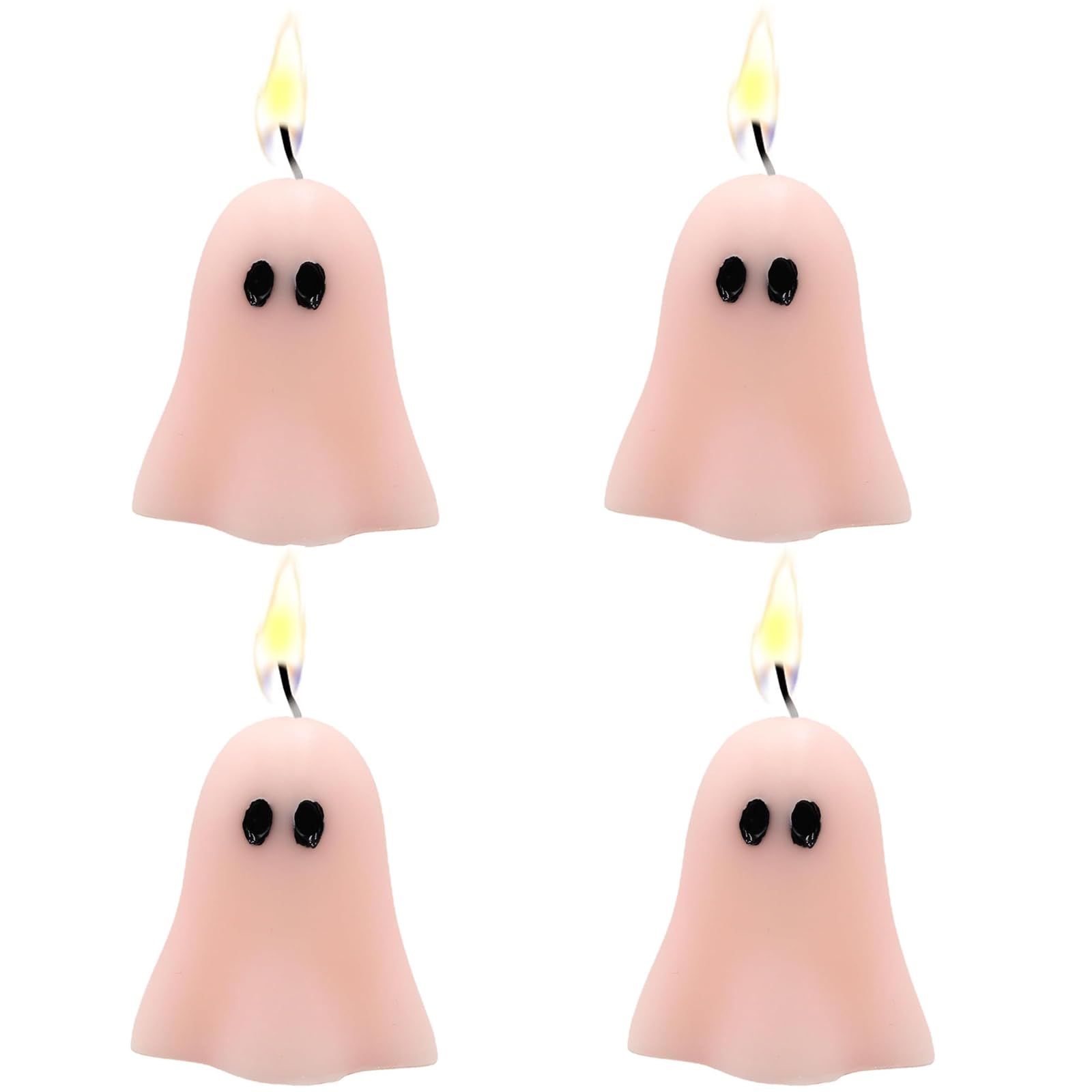 4 PCS Cute Ghost Candles, Scented Halloween Decoration Candles, Novelty Votive Ghost Candle, Votive Candles for Fall Decor Thanksgiving Home Halloween Party Bedroom Room Table Decorations