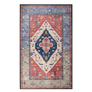 Syhimity Boho Area Rug 2x3 Small Entryway Rug Accent Rug Non-Slip Washable Low-Pile Floor Carpet for Indoor Front Door Kitchen Bathroom