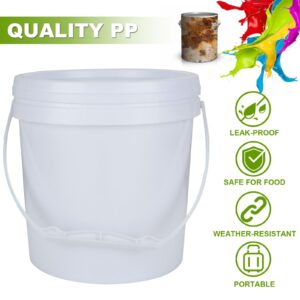 AKOLAFE 4 Pack Paint Buckets for Painting 3 Quart Paint Cans with Lids & Handles Empty Paint Cans 3/4 Gallon Plastic Paint Can Paint Pail Paint Storage Containers for Leftover Paint Pigment Varnish