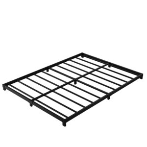 YUSENHEEI 4 Inch King Size Bed Frame, Heavy Duty Metal Platform Low King Bed Frame, No Box Spring Needed, Noise Free, Easy Assembly, Black