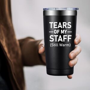 DOEARTE Christmas Gifts for Boss - Tears of My Staff - Boss Gifts for Men - Appreciation, Retirement Gifts for Boss, Employees, Leader - 20oz Boss Tumbler