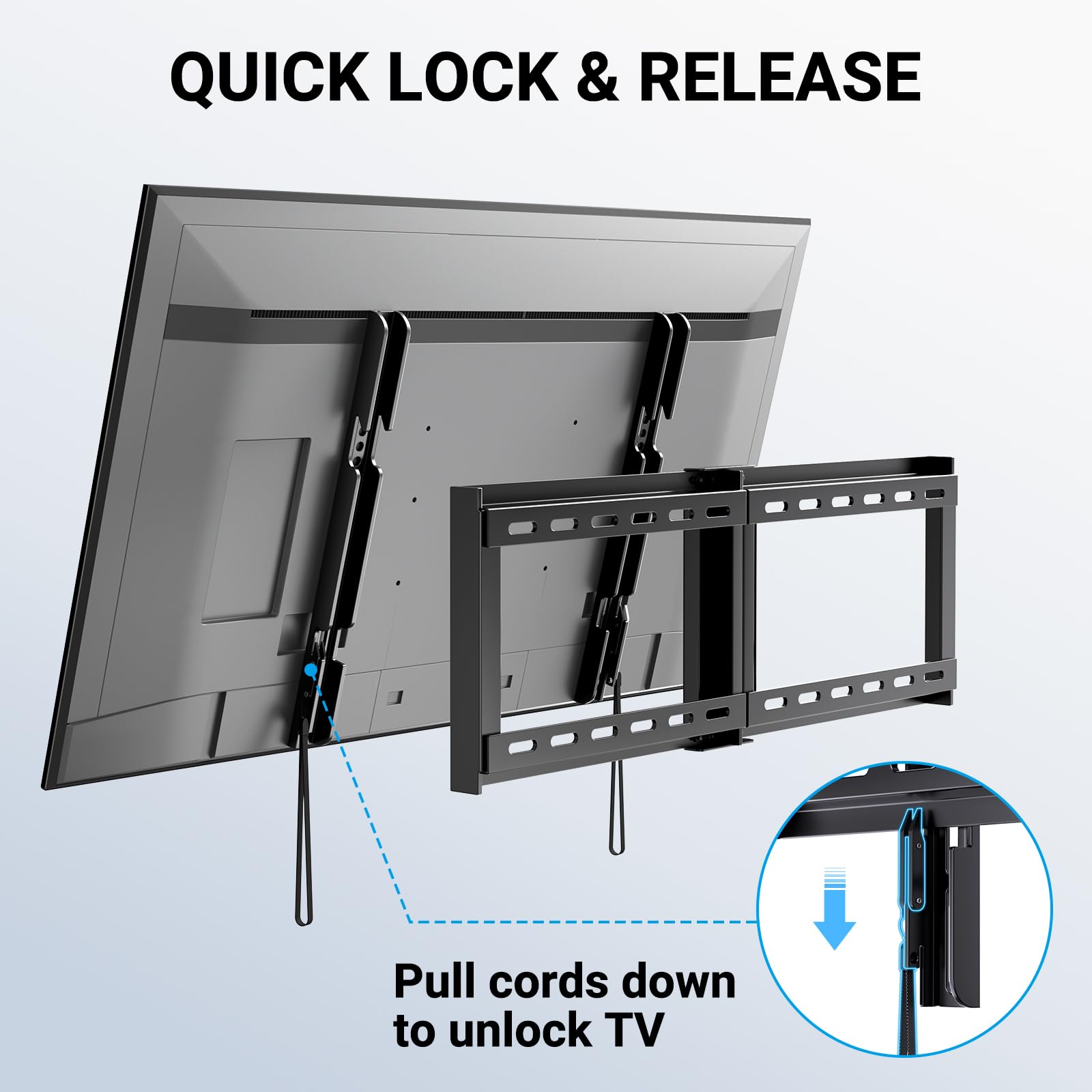 PERLESMITH Fixed TV Wall Mount Bracket for 32-82 Inch LED, LCD, and OLED Flat Screen TVs - Fits 16”- 24” Wood Studs, Fixed TV Mount with VESA 600 x 400mm Holds up to 132 lbs, PSLLK1