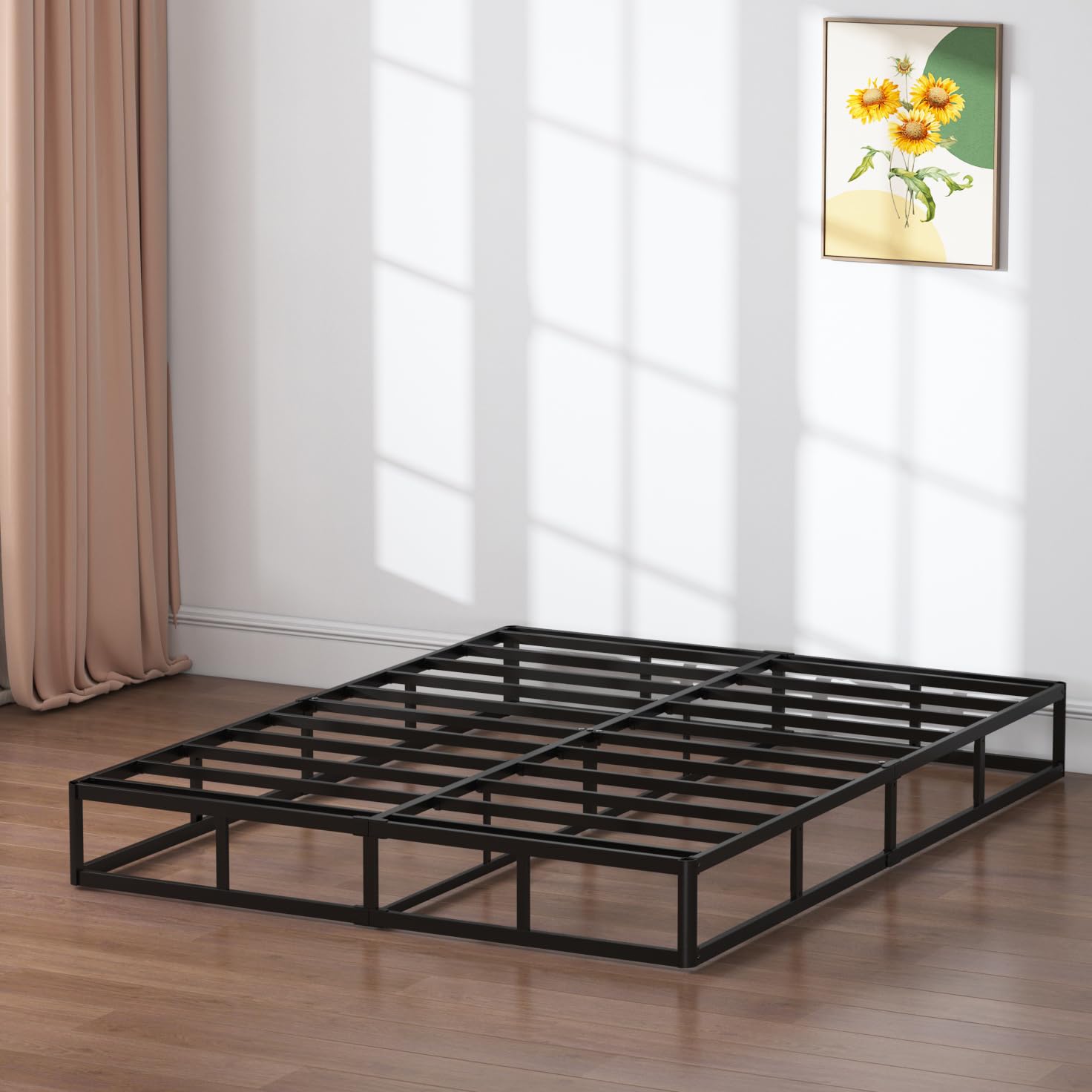 SHLAND Queen Box Spring 9 Inch Box Spring for Queen Bed, High Profile Metal Queen Size Box Springs with Fabric Cover, Easy Assembly, 3000 Lbs Max Weight Capacity