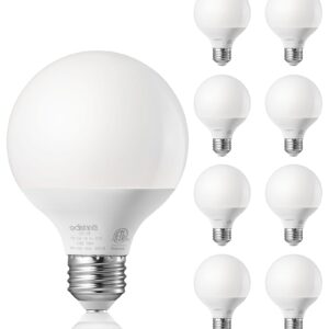 EDISHINE G25 LED Globe Light Bulbs, CRI90+ Makeup Bulbs, 5W Equivalent 25W, LED Vanity Light Bulbs for Bathroom, Makeup Mirror Light Bulbs, 2700K Warm White 450LM, E26 Base 8 Pack Non-dimmable