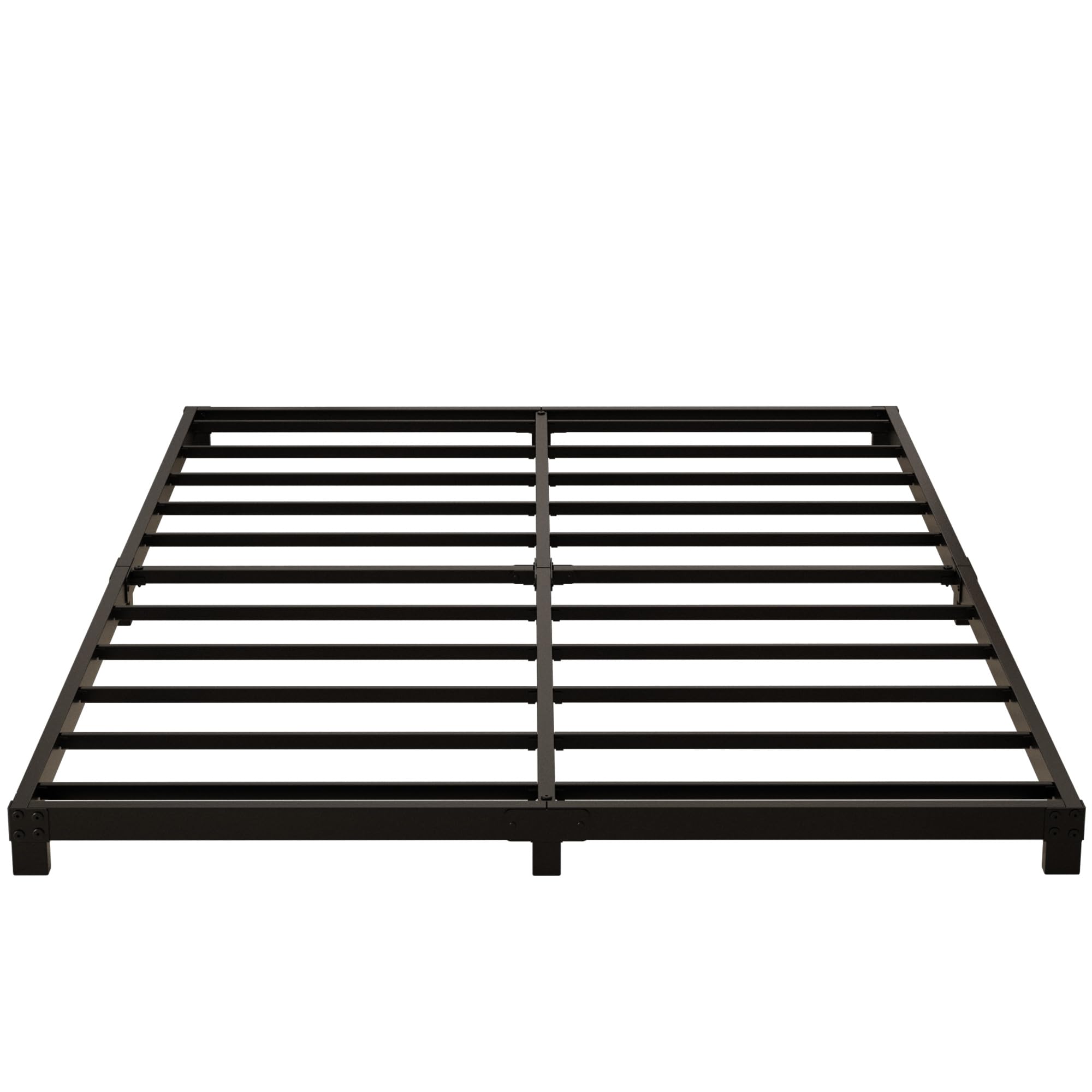 YUSENHEEI 4 Inch King Size Bed Frame, Heavy Duty Metal Platform Low King Bed Frame, No Box Spring Needed, Noise Free, Easy Assembly, Black