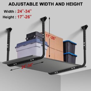 Colinktool Adjustable Garage Ceiling Storage Racks, Garage Overhead Storage Bracket,Ceiling Mounted Heavy-duty Garage Storage Shelves,33 in. x 34 in,200lbs Weight Capacity