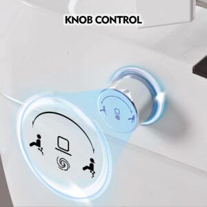 Smart Toilet Bidet Combo with Self-Cleaning Nozzle, Compact Dual Flush Toilet, Tank less toilet with Foot sensor Flush, White Night Light, Knob Control, Power Outage Flushing, Soft Close