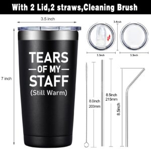 DOEARTE Christmas Gifts for Boss - Tears of My Staff - Boss Gifts for Men - Appreciation, Retirement Gifts for Boss, Employees, Leader - 20oz Boss Tumbler