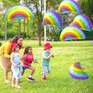 Colorful Rainbow Balloon Rainbow Bridge Balloon Blue Sky White Cloud Themed Party Supplies For Birthday Baby Shower Wedding Bridal Shower, 6 Pack Rainbow Foil Balloons Rainbow Pride Day Balloons