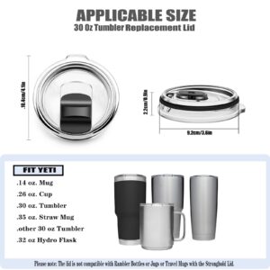 30 oz Tumbler Lid, Magnetic Spill Proof Tumbler Lid Replacement Lids Compatible for YETI 30 oz Tumbler, 14 oz Mug and 35 oz Straw Mug,with Magnetic Slider Switch(1 pack 30 oz)