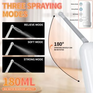 Rechargeable Portable Bidet for Travel 180ML, IPX7 Waterproof Electric Bidet Sprayer with 3 Spraying Modes for Personal Hygiene Cleaning, Soothing Postnatal Care, Perineal & Hemorrhoid Treatment