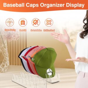 Generic Hat Stand for Baseball Caps, 2Pcs No Install Hat Acrylic Organizers Hat Storage for 14Caps, Hat Racks for Baseball Hat Rack Display and Organizer for Bedroom, Dresser, Closet (2PCS)