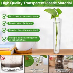 Akamino 15 Pcs Clear Test Tubes for Plant Propagation Station, Acrylic Test Tubes for Scientific Experiments,30 ml Round Bottom Test Tubes for Hydroponic Flowers Home Office -0.78" Diameter