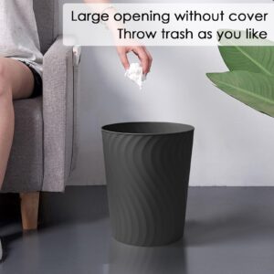 YGJT Small Trash Can, 6 Pack 1.8 Gallons Bathroom Trash Can, Slim Waste Basket, Round Garbage Can, Plastic Trash Bin for Kitchen, Dorm, Bedroom, Office, Living Room, Study, Compact Spaces(Black)