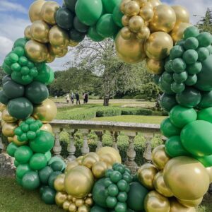 Green and Gold Balloon 75PCS,Green Gold Balloons Party Decorations of 12in and 5in Green Gold Latex Balloons for Birthday Decorations,St.Patrick's Day,Baby Shower,Graduation,Jungle Party Decora