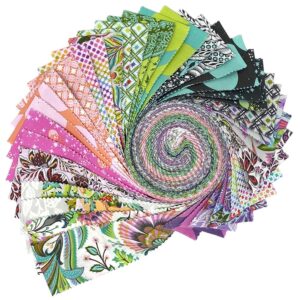 tula pink roar! design roll 40 2.5-inch strips jelly roll freespirit fabrics, assorted, fb4drtp.roar