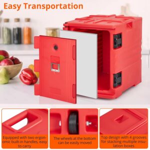 Food Warmer,Portable Food Warmer 82Qt Hot Box for Catering, Lldpe Food Box Carrier Double Catering for 3/6 "or 6/2.5" Plates for Family Gathering, Canteen, Restaurant