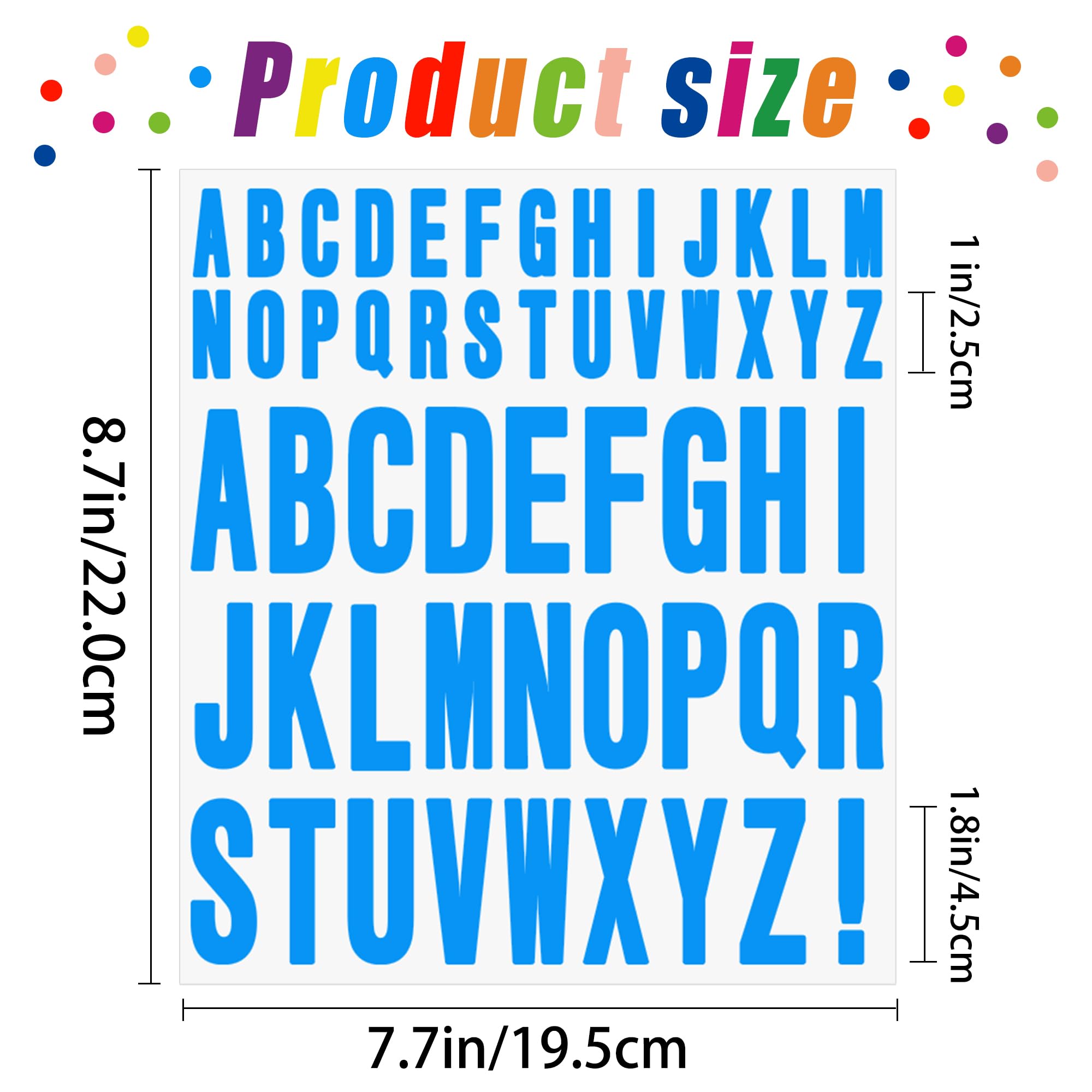 1272 Pcs 24 Sheets Letter Stickers Large Alphabet Stickers 2 Inch 1 Inch Self Adhesive Vinyl Stick on Letters Waterproof Decals for Scrapbooking Mailbox Water Bottles Cup Bulletin Board,12 Colors