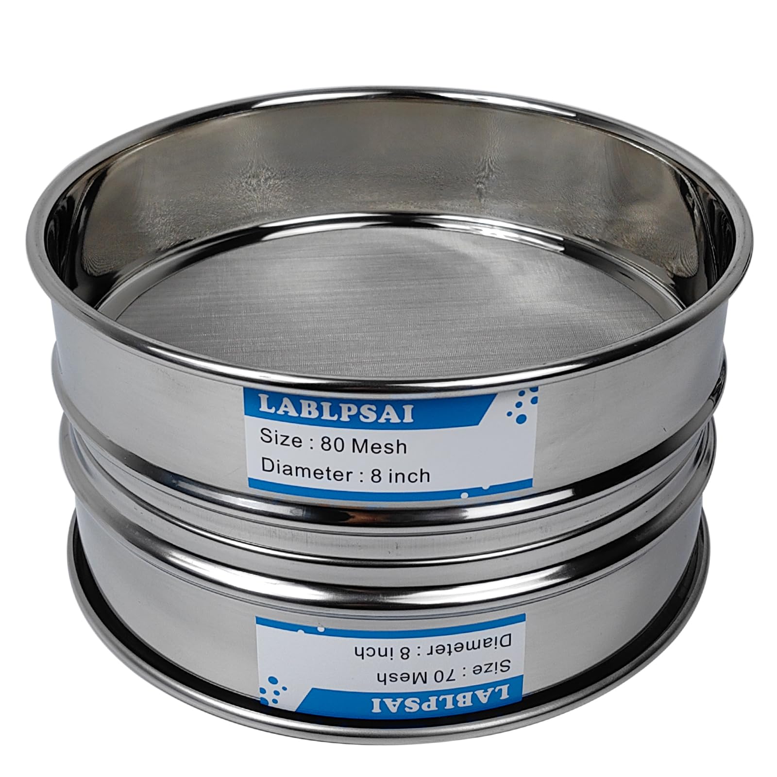 LABLPSAI 70 Mesh Lab Sieves 8" Diameter 304 Stainless Steel Wire Cloth Test Sieve for Industrial Laboratory Home