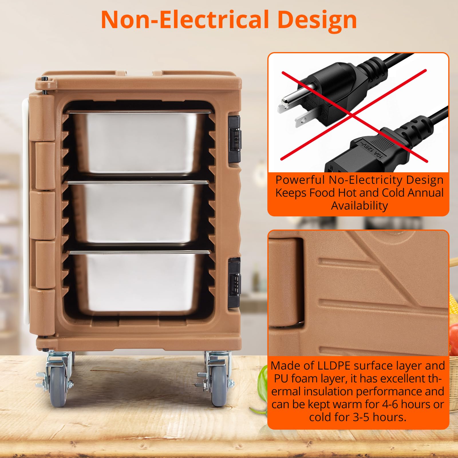 Catering Food Heater, Insulated Food,82Qt Capacity, Handle and Stackable Design for Easy Transport, Good Insulation, Strong Sealing