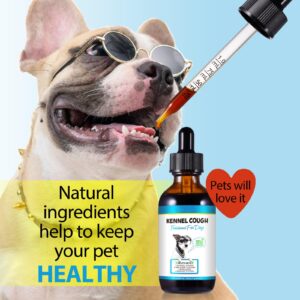 Kennel Cough for Dogs, 60Ml Kennel Dog Cough Treatment, Effective Relieving Dogs Cough Symptoms, Kennel Cough Medicine for Dogs Herbal Drops for All Breeds & Sizes, Supplement for Dogs Itch