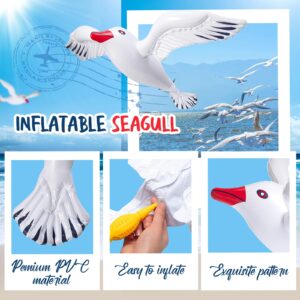 Foilswirl 6 Pcs Large Inflatable Seagull Ornaments 24.41 x 13.78 Inch Christmas Beach Party Decoration Flying Seagull Seabird Nautical Balloon for Tree Cruise Birthday Baby Shower Decor