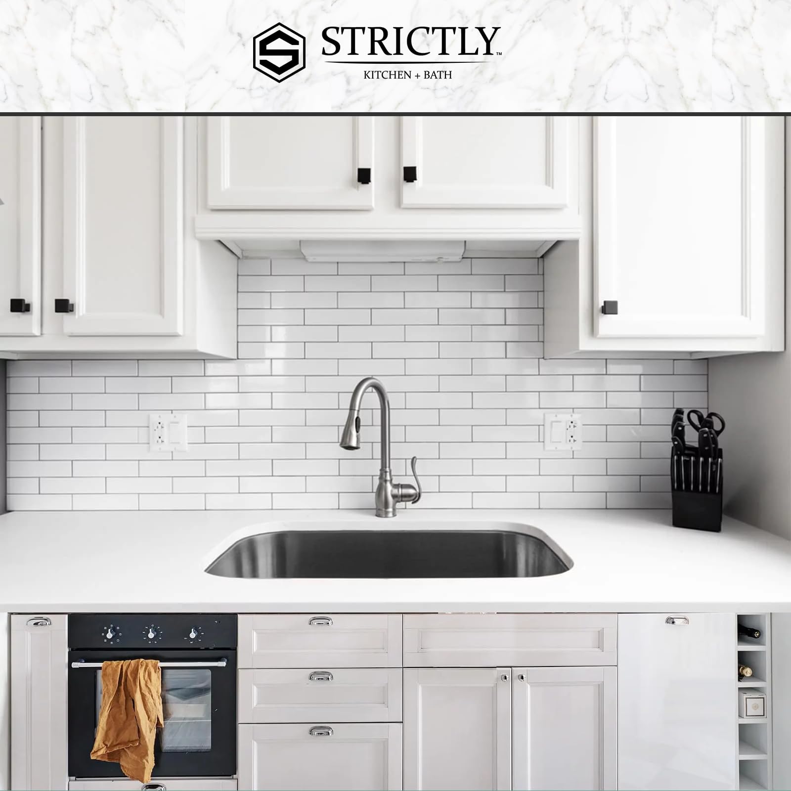 Strictly Sinks 29-3/4 Inch Undermount Kitchen Sink - 18 Gauge Single Bowl Kitchen Sink - Ideal Black Kitchen Sink with Single Strainer Drain, Bottom Grid & Roll Up Dish Drying Rack