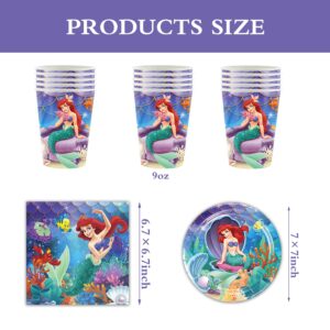 Mermaid Party Supplies Mermaid Birthday Party Favors Includes Cups Plates Napkins for Mermaid Birthday Baby Shower Decor