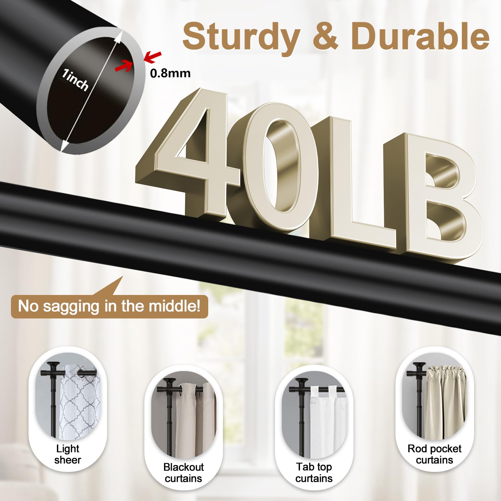 Room Divider Curtain Rod - 4-10ft(H) 28-171inch(W) No Drilling Tension Curtain Divider for Room Separation, Heavy Duty Portable Curtain Stand Space Partition, Wall Divider for Room Separator - Black