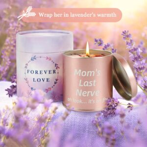 HOHOTIME Mothers Day Gifts from Daughter Son Kids, Moms Last Nerve Candle, Mother's Day Gift Ideas Lavender Scented Candles, Birthday Gift for Mom, Soy Wax with Cotton Wick, 9oz Tin Candle