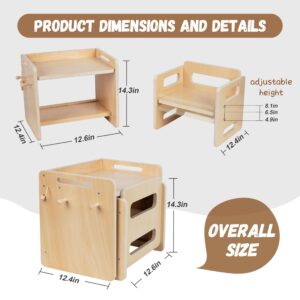 bpmfkid Montessori Weaning Table and Chair Set - Adjustable Design for Toddlers, Ideal for Mealtime, Learning, and Play