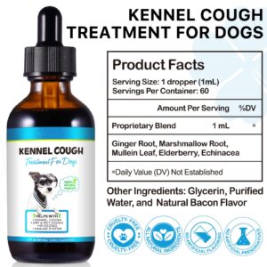 Kennel Cough for Dogs, 60Ml Kennel Dog Cough Treatment, Effective Relieving Dogs Cough Symptoms, Kennel Cough Medicine for Dogs Herbal Drops for All Breeds & Sizes, Supplement for Dogs Itch